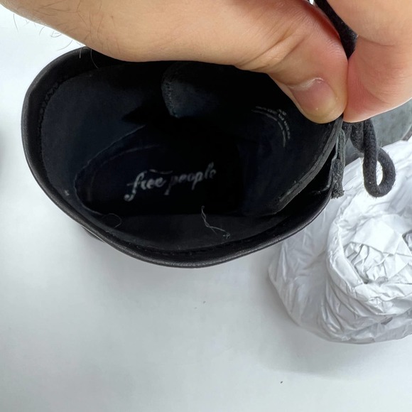 Free People Leather Ankle Boot Womens Size 38 / 7.5 US Combat Boots - Picture 12 of 14